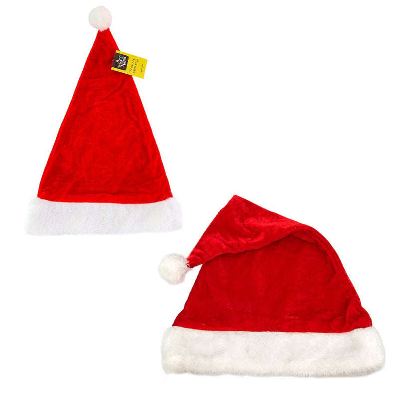 Gorro Papai Noel Veludo Vermelho 40 cm Touca Natal